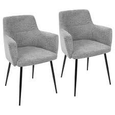 Set Of 2 Andrew Contemporary Dining Accent Chairs Black Lumisource In 2021 Dining Room Chairs Upholstered Contemporary Fabric Dining Chairs Accent Chair Set