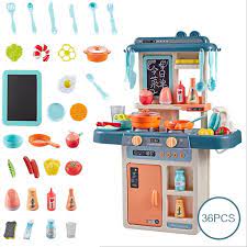 With so many to choose from, finding the best play kitchen for 2 year old kids isn't an easy task. Buy 36 Pieces Set Kids Kitchen Pretend Play Set Simulation Kitchen Toy Spray Water Tableware Children S Kitchen Toys S