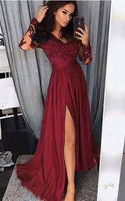 2020 Long Sleeves Lace Applique Lace Long Prom Dresses Women Evening Party Gown Lp821 Evening Party Gowns Prom Dresses Cocktail Dresses With Sleeves