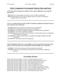 Compare the state government defined in the ohio constitution with the federal government defined in the u.s. Comparing Ohio And Us Constitutions Answer Key