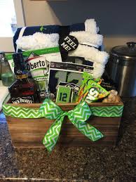 Birthday Baskets For Men Gifts For Men Seahawks Blue And Green Baskets Christmas Gifts For Boyfriend Gift Baskets For Men Diy Xmas Gifts