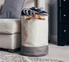 These modern laundry hampers and baskets are functional, durable, and most whether they are used for multiple loads of laundry or storage, hampers and baskets are a necessity in every house. Canvas Gray Laundry Hamper Storage Basket W Leather Handles Pottery Barn
