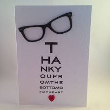 Opticians Eye Chart Spectacle Thank You Card Eye Chart Cards Thank You Cards