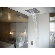 Bossini Soffione Da Incasso A Soffitto Luci Led Blu Due Getti E Un Nebulizzatore Rettangolare 57x47 Cm Dream 3 Led Light Bossini