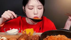 Spicy Buldak Ramen Soup with Cheese, Crispy Fried Shrimp, Croquettes and  Fried Chicken Mukbang ASMR, #boki #bokimukbang