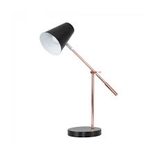 Rose gold industrial mesh desk lamp. Banquo Rose Gold Matt Black Adjustable Desk Table Lamp
