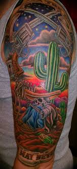 Cactus Guns Desert Tattoos Pinterest Desert Cactus Flower Tattoo Desert Tattoo Cowboy Tattoos Tattoos