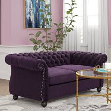 Blackberry Purple Loveseat In 2020 Love Seat Furniture Flared Arm Loveseat
