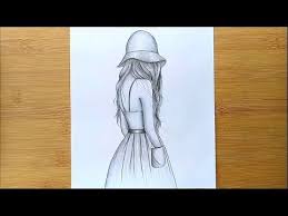 Easy Way To Draw A Girl With Hat Step By Step Pencil Sketch Youtube Easy Drawings Sketches Girl Drawing Sketches Pencil Drawings Easy