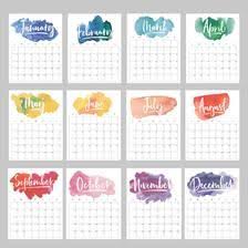 Rainbow Watercolor 2020 Calendar To Do List Monthly Goals Etsy In 2020 Print Calendar Watercolor Calendar Planner