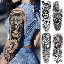 A tattoo is a permanent change to your appearance and can only be removed by surgical means or laser treatment, which can be disfiguring, costly and/or painful. Grosse Arm Sleeve Tattoo Sanduhr Rose Auge Wasserdicht Temporare Tatto Aufkleber Engel Eule Korper Art Full Gefalschte Tatoo Frauen Manner Temporary Tattoos Aliexpress