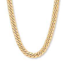 12mm 14k gold miami cuban link chain. Men S Miami Cuban Chain Necklace 10k Yellow Gold 22 Length Kay