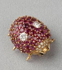 18kt Gold Ruby And Diamond Ladybug Pin Schlumberger Tiffany Co Sale Number 2610b Lot Number 407 Skinner Aucti Schlumberger Insect Jewelry 18kt Gold