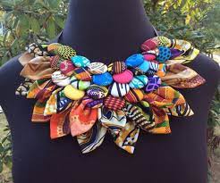 Ankara Button Bib Button Earrings Statement Neckpiece Tribal Necklace Statement Necklace Button Necklace African Jewelry African In 2021 Fabric Jewelry African Jewelry Fabric Necklace