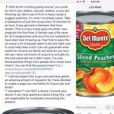 Peaches To Help With Nausea Found This On Facebook Eat When Sick How To Help Nausea Remedies For Nausea