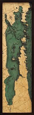 Door County Peninsula Wood Carved Topographic Depth Chart