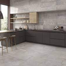 For subtle contrast, two different shades of the same calm colour tend to work better on cabinetry than three or four, which can look like a design mistake. Infinity Dark Grey Wall Tile Grey Kitchen Floor Grey Kitchen Walls Grey Wall Tiles