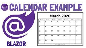 Blazor Generate Calendar With Events Part 02 Complete Example Calendar Calendar Examples Generation