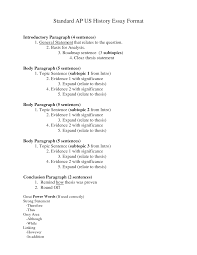 Standard Ap Us History Essay Format Doc History Essay Essay Format Essay Outline Format