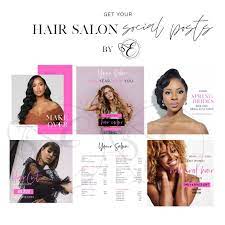 Hair Salon Social Media Posts Instagram Posts Instagram Stories Facebook Covers Canva Hair Salon Marketing Salon Marketing Social Media Business Hairstyles