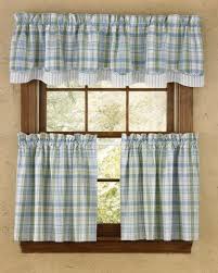 yellow and blue plaid kitchen curtains