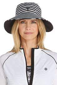 Reversible Pool Hat Sun Protective Clothing Coolibar Vrouw Mode Zwart Wit