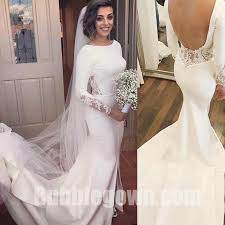 Long Sleeves Mermaid Open Back Elegant Cheap Long Wedding Dresses Bgw007 Long Wedding Dresses Dresses Wedding Dresses