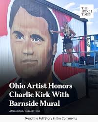 Days after the conservative commentator's assassination, Erica Arndts  transformed a barn into a tribute to him.