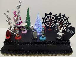 Inspired by the movie, here's my the nightmare before christmas cake. Nightmare Before Christmas 17 Piece Birthday Cake Topper Set Featuring 5 1cm 7 6cm Cake Topper Figures Of Lock Shock Zero Jack Skellington Sally Barrel And Other Decorative Themed Accessories By Nightmare Before