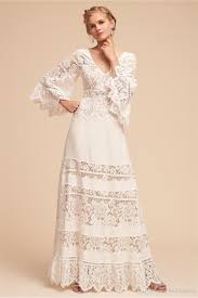 2018 Plus Size Bhldn Wedding Dresses Lace Bell Sleeve Country Bohemian V Neck C Plus Size Wedding Dresses With Sleeves Bridal Gowns Vintage Bhldn Wedding Dress