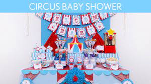 Circus themed baby shower decorations. Circus Blue Baby Shower Party Ideas Circus Blue S7 Youtube