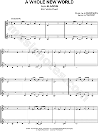 A whole new world is a pop song taken off of the soundtrack to the disney animated film aladdin, released in 1992. A Whole New World Violin Duet From Aladdin Sheet Music In F Major Download Print Sku Mn0195120