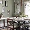 Green living room and dining room interior. 3