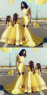 Two Piece Mermaid Strapless Floor Length Yellow Prom Dress Prom Dresses Dresses Fashion Dresses