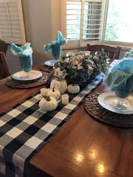 Black And White Buffalo Plaid Table Decor Thanksgiving Table Runner Black And White Buffalo Plaid Farmhouse Table Runners Buffalo Plaid Table Runner Thanksgiving Table Runner