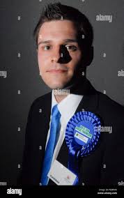 Scottish Conservative councillor Ross Thomson at the Aberdeen vote count in  Aberdeen, Scotland