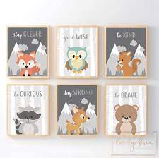Woodland Animals Wall Art Woodland Animals Quotes Nursery Etsy Woodland Animal Wall Art Nursery Canvas Art Wall Kids