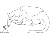This coloring page shows a large letter m with colorable pictures of a man, mug, mittens, monkey, mouse, mop and mouth inside it. Letter A Animal Coloring Pages