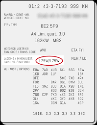 Seat Touch Up Paint Colour Code
