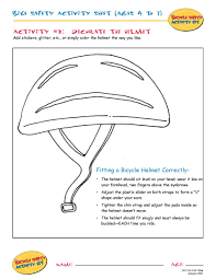 Bike Safety Activity Sheet Ages 4 To 7 Decorate The Helmet Bike Safety Activities Bicycle Safety Bike Safety