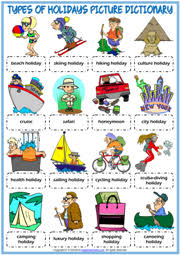 holiday types esl vocabulary worksheets