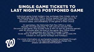 The nationals compete in major league baseball. Washington Nationals On Twitter Fans Who Purchased Single Game Tickets To Last Night S Postponed Game 9 7 Through Https T Co 1majku6eyf A Nats Sales Rep Or The Nats Box Office May Exchange Those Tickets For A