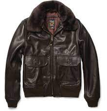 Schott G1 Shearling Collar Leather Bomber Jacket Mr Porter Leather Jacket Men Designer Leather Jackets Mens Jackets