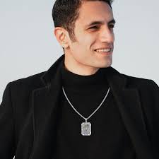 Sterling Silver Two-tone Saint Michael Pendant Necklace with Engraved Word  for Men