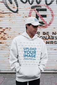 Download Placeit Pullover Hoodie Mockup Featuring A Man With A Dad Hat At An Urban Scenario Hoodie Mockup Dad Hats Pullover Hoodie