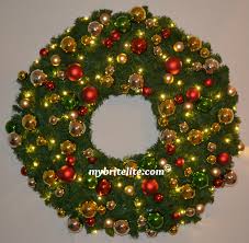 4 Ft Pre Lit Led Christmas Wreath With Multi Colored Christmas Balls 70 Pcs Christmas Lights Garland Outdoor Christmas Garland Outdoor Led Christmas Lights