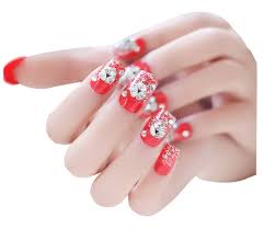 So here's what to do: Amazon Com Hot Red Crystal Rhinestone False Nails Wedding Nail Art Set 2boxes 48pcs Beauty