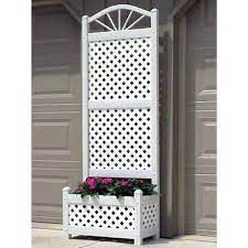 Small lattice planter with white lattice. 6 5 Foot White Lattice Planter Trellis Fastfurnishings Com