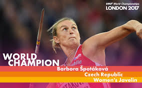 Then špotáková let loose the winner, her 69.55—more than 2.5 metres further than her previous bests—which won the competition by 4.39 metres. World Athletics On Twitter Barbora Spotakova Returns To The Top Of The Javelin World She Is The Javelin Throw World Champion Iaafworlds Https T Co Rfym8zqswe Https T Co Nl9yhqx5ae