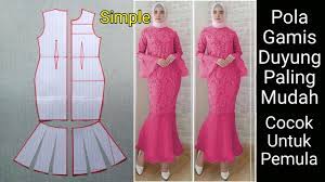 Pilih secarik kain dengan motif atau corak menarik yang. Pola Gamis Duyung Paling Mudah Untuk Pemula Dan Cara Memotong Polanya Youtube